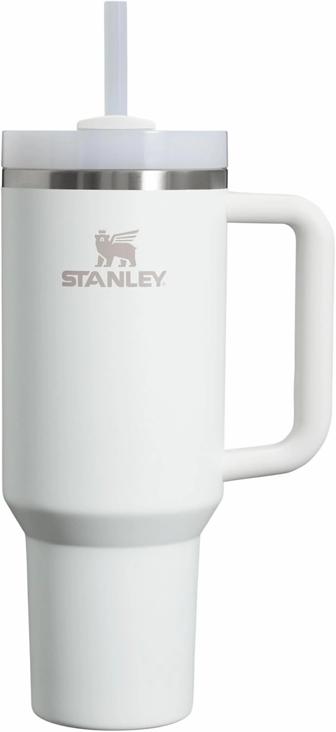 Stanley Quencher H2.0 Tumbler with Handle and Straw 40 oz | Flowstate 3-Position Lid | Cup Holder Compatible for Travel | Insulated Stainless Steel Cup | BPA-Free | Frost