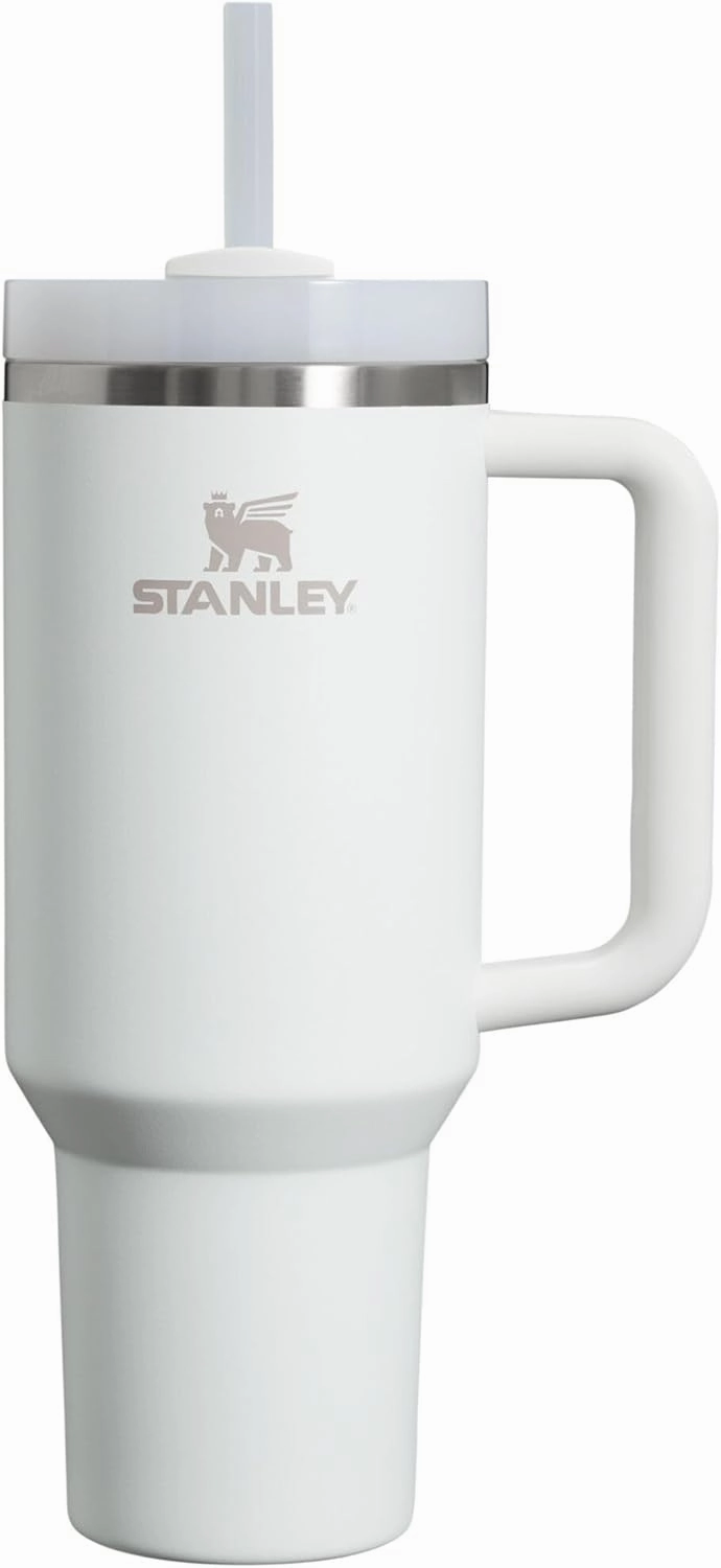 Stanley Quencher H2.0 Tumbler with Handle and Straw 40 oz | Flowstate 3-Position Lid | Cup Holder Compatible for Travel | Insulated Stainless Steel Cup | BPA-Free | Frost
