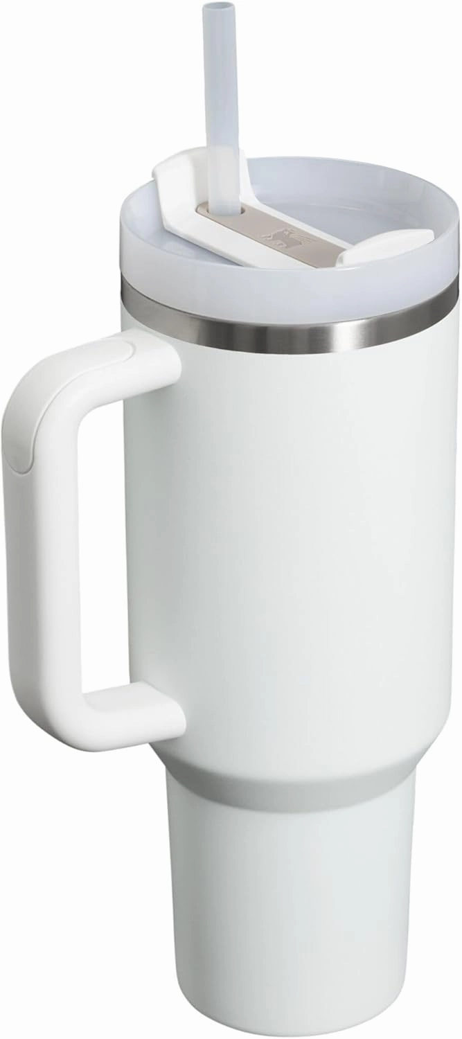 Stanley Quencher H2.0 Tumbler with Handle and Straw 40 oz | Flowstate 3-Position Lid | Cup Holder Compatible for Travel | Insulated Stainless Steel Cup | BPA-Free | Frost