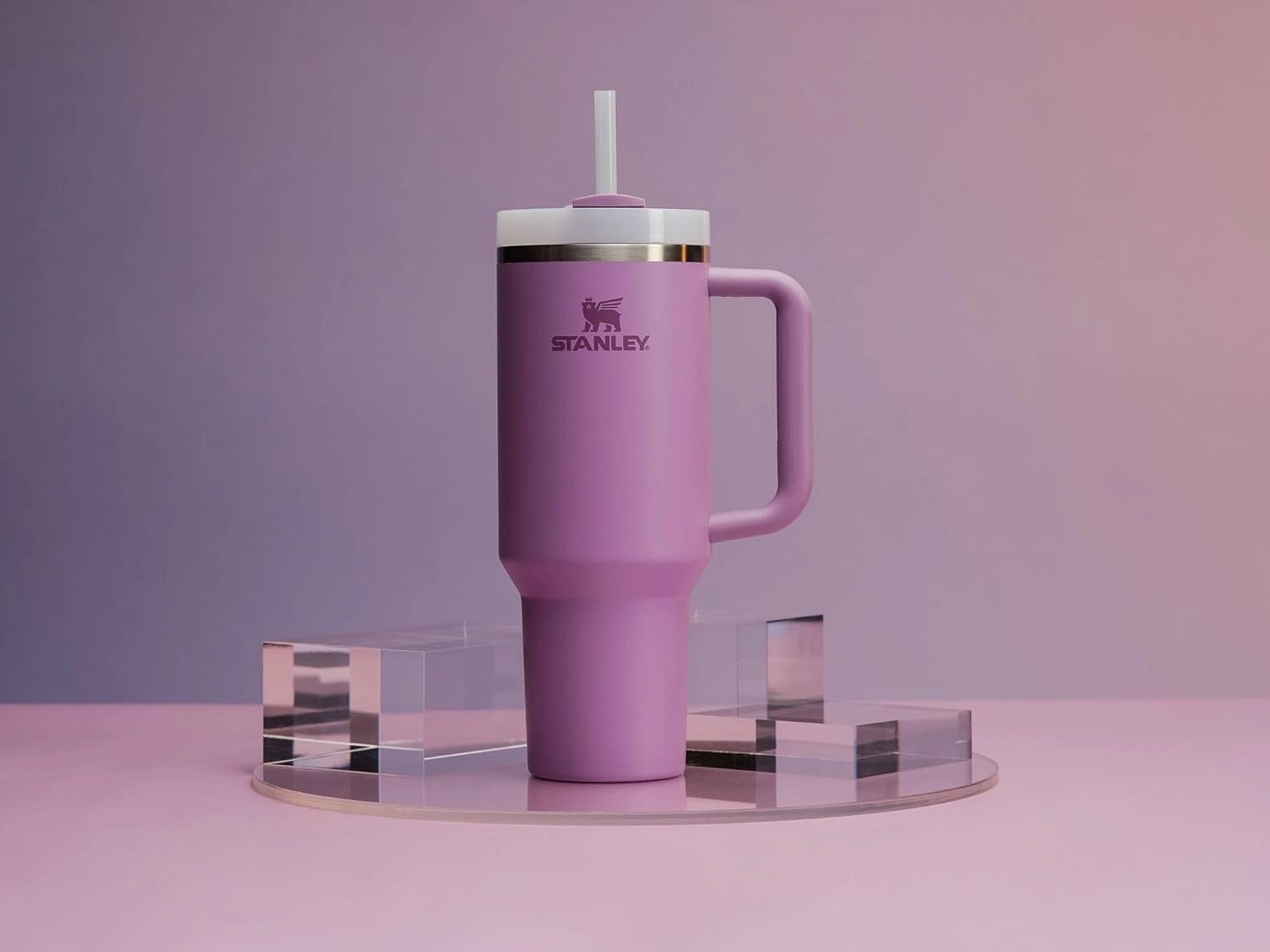 Stanley Quencher H2.0 Tumbler with Handle and Straw 40 oz | Flowstate 3-Position Lid | Cup Holder Compatible for Travel | Insulated Stainless Steel Cup | BPA-Free | Lilac