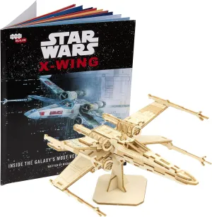 Star Wars X-Wing 3D Wood Puzzle & Model Figure Kit (73 Pcs) - Build & Paint Your Own 3-D Movie Replica Toy, No Glue Required - Officially Licensed - Gift for Kids, Teens, Adults, Father's Day