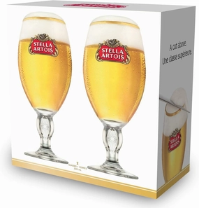 Stella Artois Chalice - 2-Pack Gift Set - Official Product - 33 Cl / 11.2 Oz. Capacity Beer Glasses