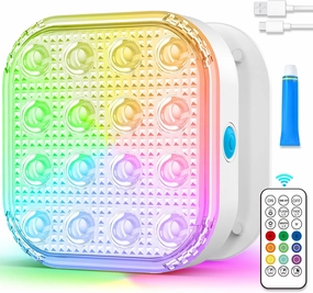 Submersible LED Lights with Remote, Waterproof Underwater LED Light Rechargeable Bettery 16 Color Changing Lamp Magnetic Floating Submersible Lights for Pool Vase Aquarium Decor (Ultra-Thin 1-Set)