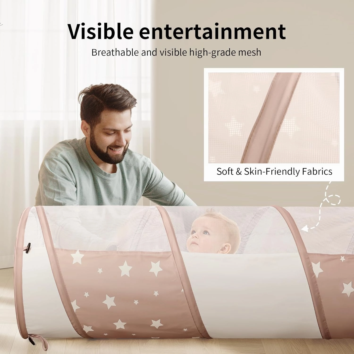 Sumbababy Tunnel Toys for Toddlers: Activity Tunnels for Young Children - Crawl Tunnels for Toddlers and Babies - Pop up Dog Tunnel