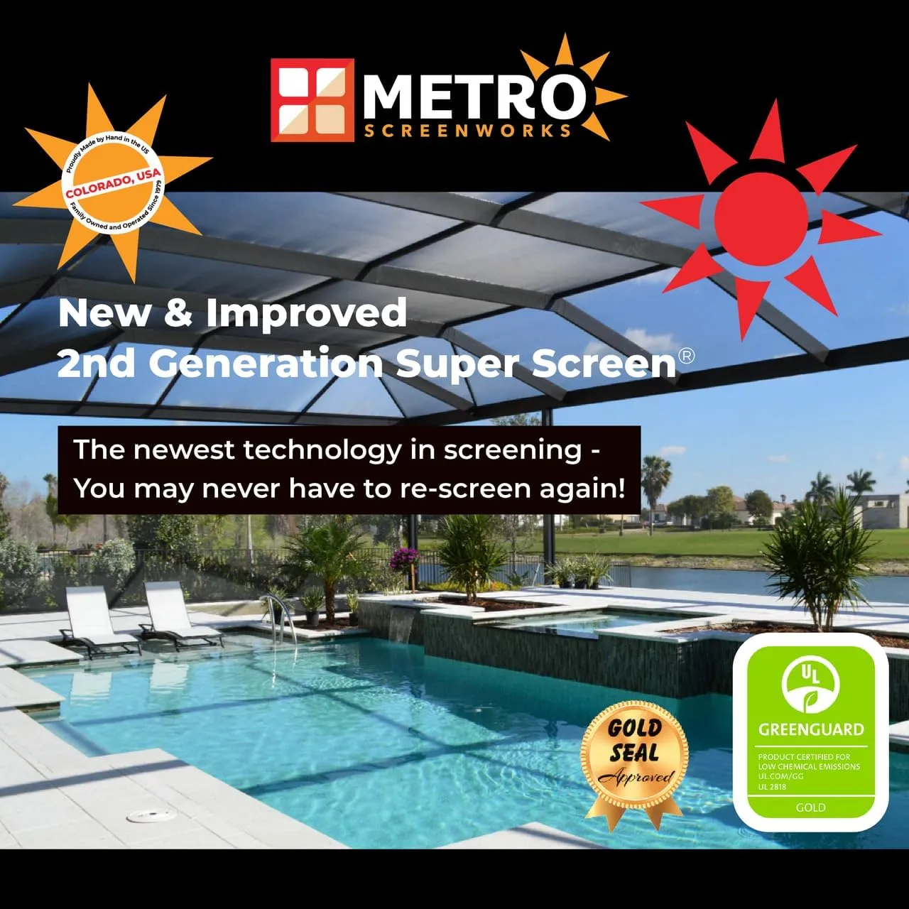 Super Screen 17/14 - (96 in x 100 ft) - Weather & Pet Proof Screen - Clear View Porch & Patio Screen - Durable Pet Screen Mesh Roll - Window Screen Replacement Bug Mesh - Dog & Cat Proof Screen