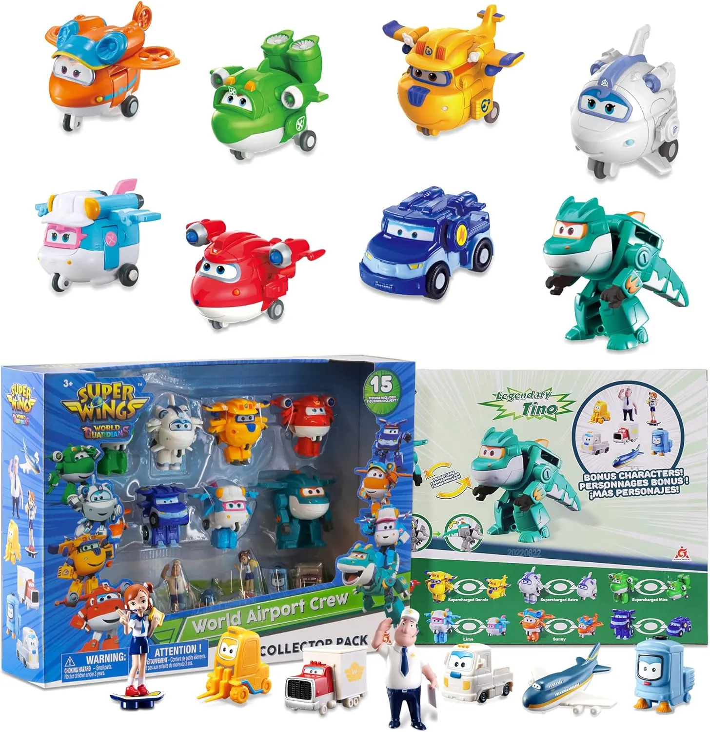 Super Wings 15-Pack Transforming Toys 2 inch Airplane Robot Mini Action Figures with Real Mobile Wheels for Kids 3 4 5 6 7 8  Birthday Party Supplies for Preschool Boys and Girls