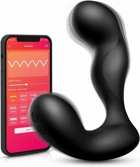 SVAKOM Iker APP-Controlled Silicone Prostate & Perineum Vibrator - Black