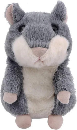Talking Hamster, Interactive Stuffed Plush Animal Talking Toy Cute Sound Effects with Repeats Your Said Voice, Best Buddy for Kids Gift Age 3  (Gray)