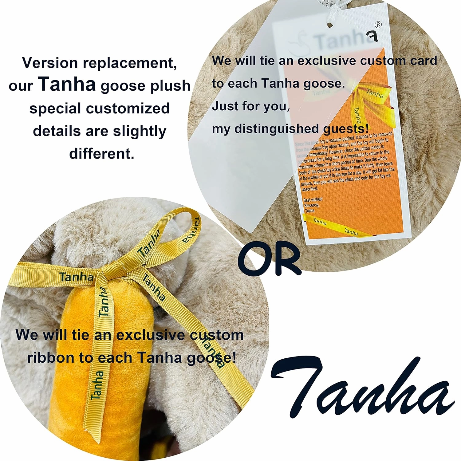 Tanha Goose Plush, Soft Large Goose Stuffed Animal, Cute Stuffed Goose, Brown Duck Plush Gift for Girlfriend, Kids or Best Friend（51inch, 130cm）