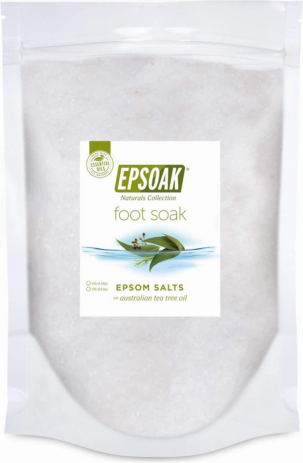 Tea Tree Oil Foot Soak with Epsoak Epsom Salt - 19 lb. Bulk Bag Made in USA