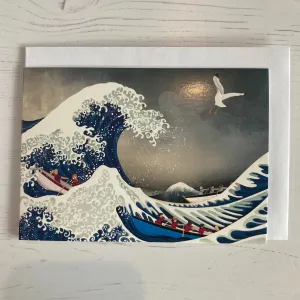 The Great Wave Off North Berwick Greetings Card
