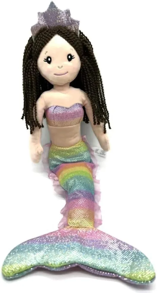 The Petting Zoo Mermaid Doll, Gifts for Girls, Ombrez Mermaid Rag Doll, 12 inch BrunetteHair