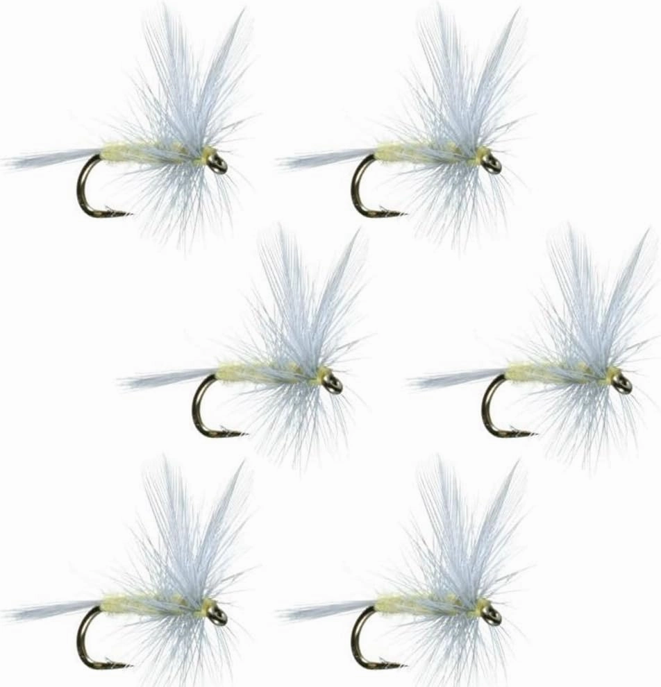 The Fly Fishing Place Pale Morning Dun - PMD - Classic Trout Dry Fly Fishing Flies - Set of 6 Flies Size 16