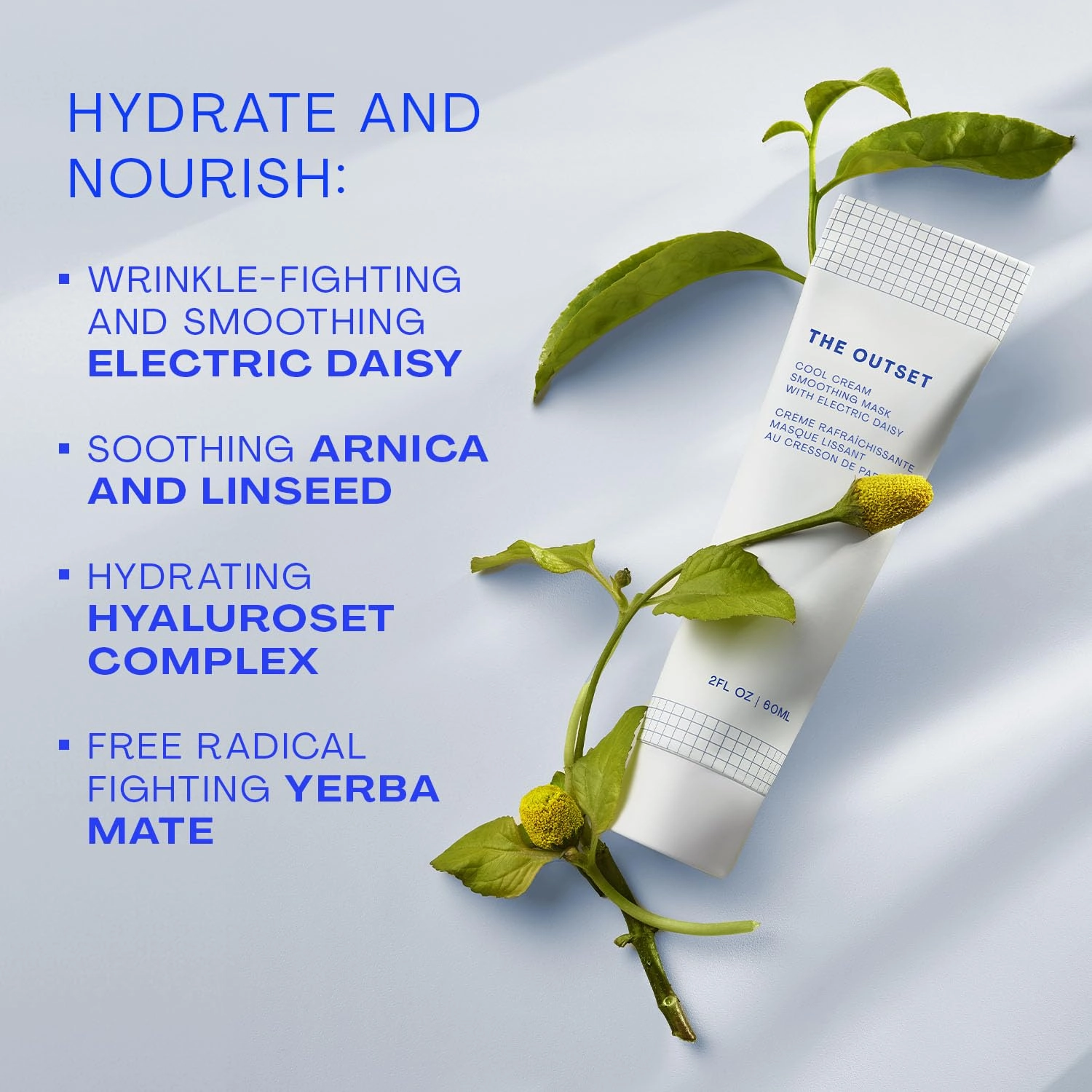 The Outset Cool Cream Smoothing Mask | | Hydrating | Softening | Wrinkle Fighting | Smoothing | Plumping | Clean, Vegan, Gluten Free | All Skin Types, Sensitive Skin