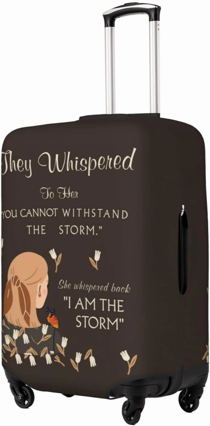 They Whispered To Her You Cannot Withstand The Storm Boho Positive Motivational Uplifting Encouragement Gift For Women Teens BFF Inspirational Quote Luggage Cover Protector