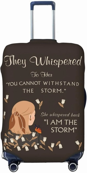 They Whispered To Her You Cannot Withstand The Storm Boho Positive Motivational Uplifting Encouragement Gift For Women Teens BFF Inspirational Quote Luggage Cover Protector