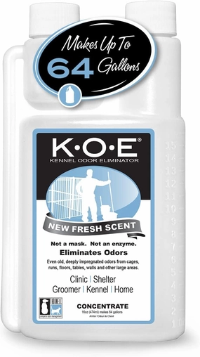 Thornell Kennel Odor Eliminator Concentrate – K.O.E. Odor Eliminator for Strong Odor for Cages, Runs & More – Pet Odor Eliminator for Home & Kennel w/Safe, Non-Enzymatic Formula (Fresh Scent, 16 oz)