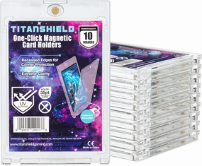 TitanShield 35PT One Click Magnetic Trading Card Holder (Pack of 10)