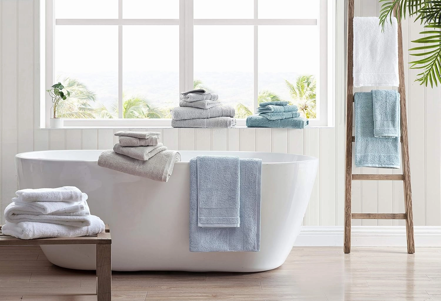 Tommy Bahama - Bath Towels, Absorbent & Fade Resistant Bathroom Essentials, Oeko-Tex Certified (Island Retreat Turquoise, 6-Piece)