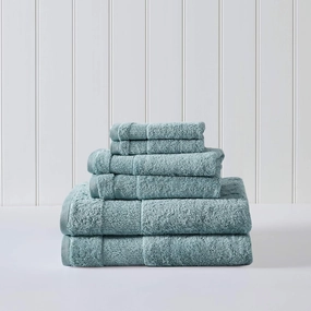 Tommy Bahama - Bath Towels, Absorbent & Fade Resistant Bathroom Essentials, Oeko-Tex Certified (Island Retreat Turquoise, 6-Piece)