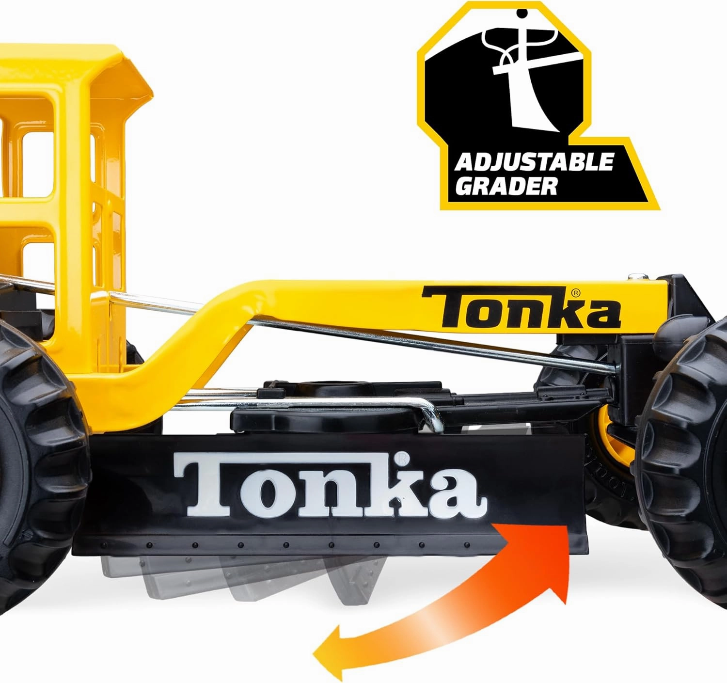 Tonka Steel Classics Road Grader - Made with Steel & Sturdy Plastic, Yellow Toy Construction Truck, Boys and Girls, Kids, Toddlers, Ages 3 