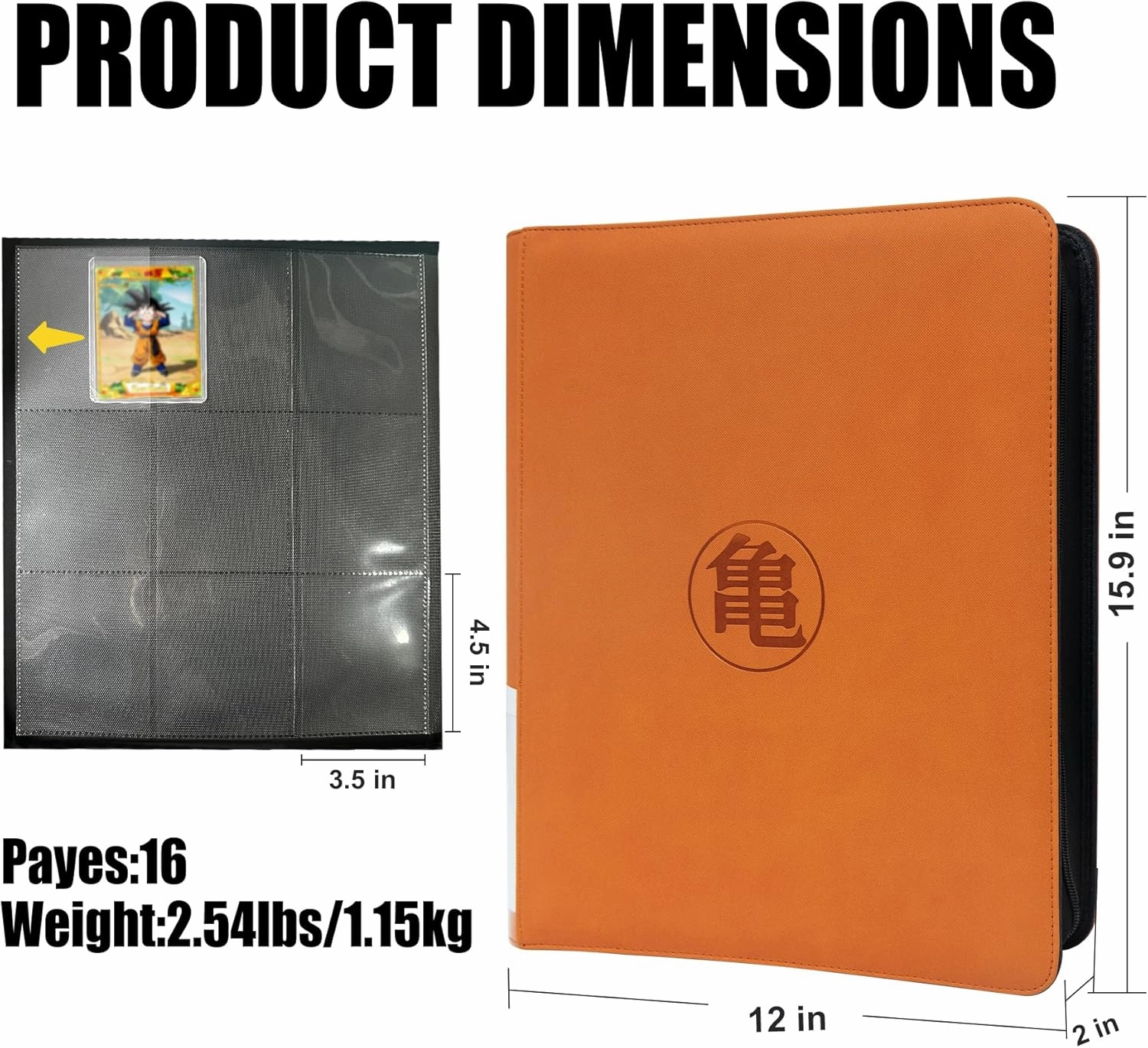 Toploader Binder for Dragon Ball Cards,Holds 288 Toploaders,9-Pocket Ringless Double-Sided Pockets for Dragon Ball Cards,Waterproof Top Loader Card Storage for Anime Cards