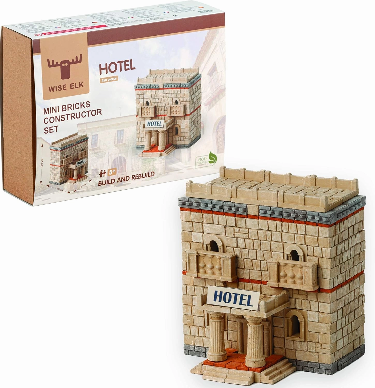 Toy Hotel construction set, real plaster bricks, gypsum reusable building kit, 400 pcs, educational gift