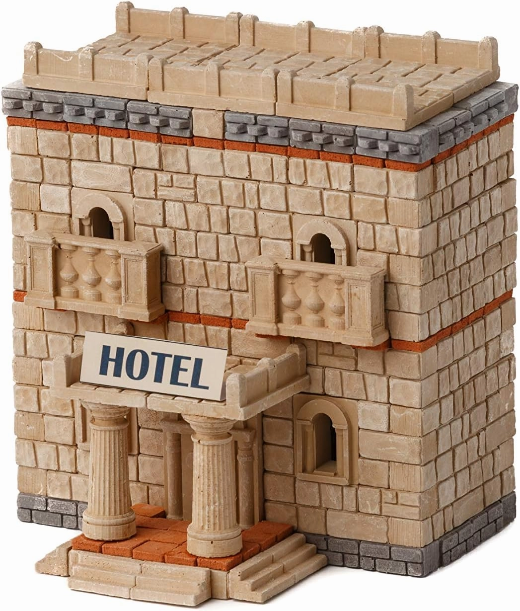 Toy Hotel construction set, real plaster bricks, gypsum reusable building kit, 400 pcs, educational gift