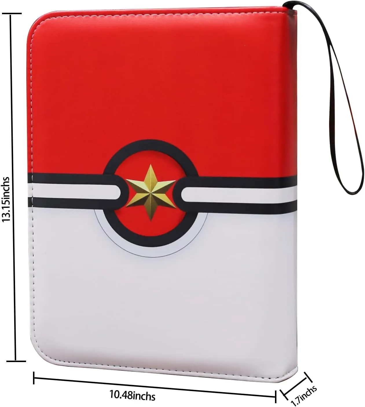 Trading Card Binder 9-Pocket Zipper Album with 900 Pockets | Archival-Grade Card Organizer for Collectors | Premium Storage with Reinforced Sleeves | Red & White