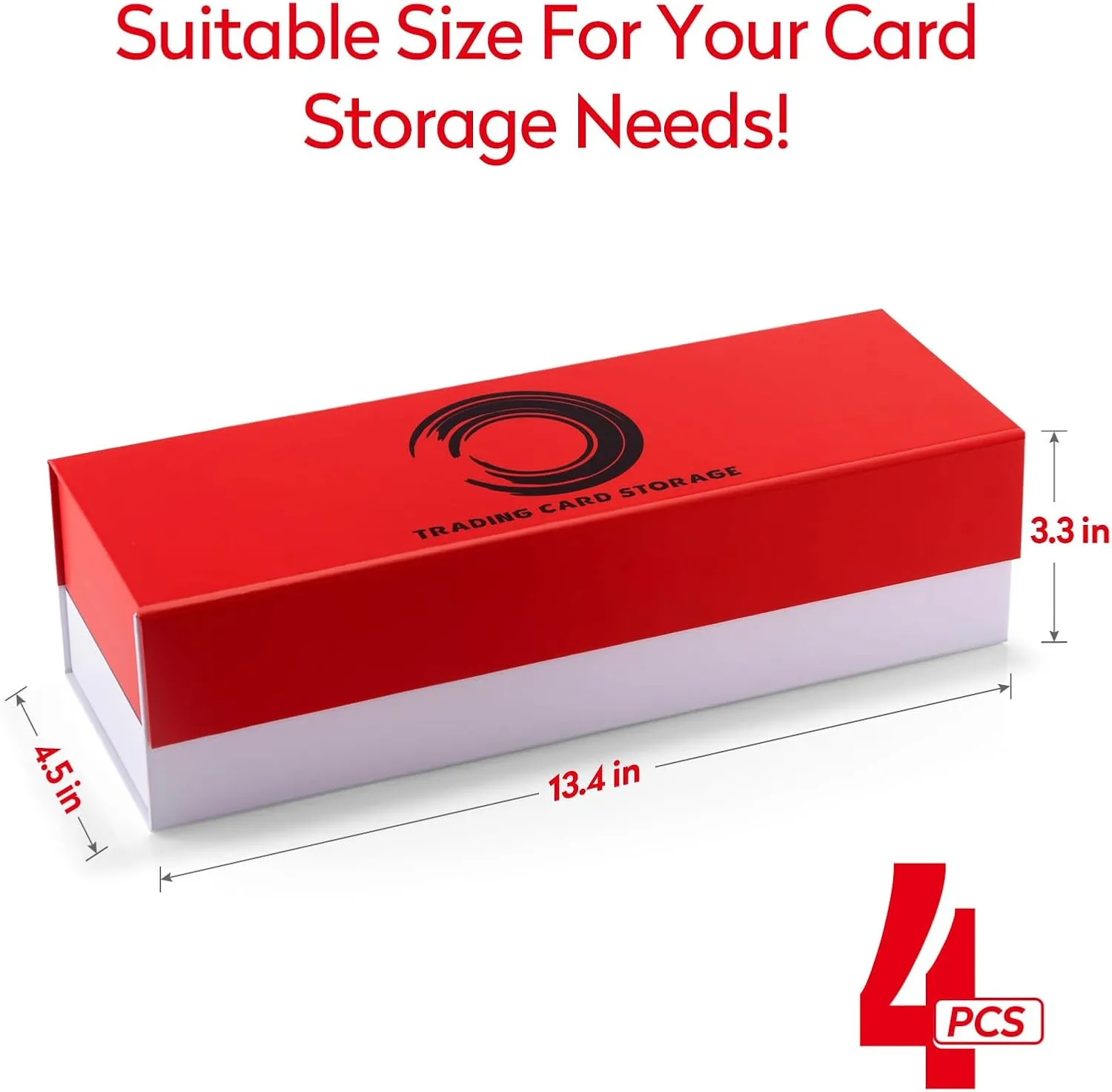 Trading Card Storage Box, 4 Pack Magnetic Cards Holder Case for Top Loader, Card Cases for Sports Cards, Game CardBoard Boxes for 800 Cards, 200 Top Loaders, 50 one touch