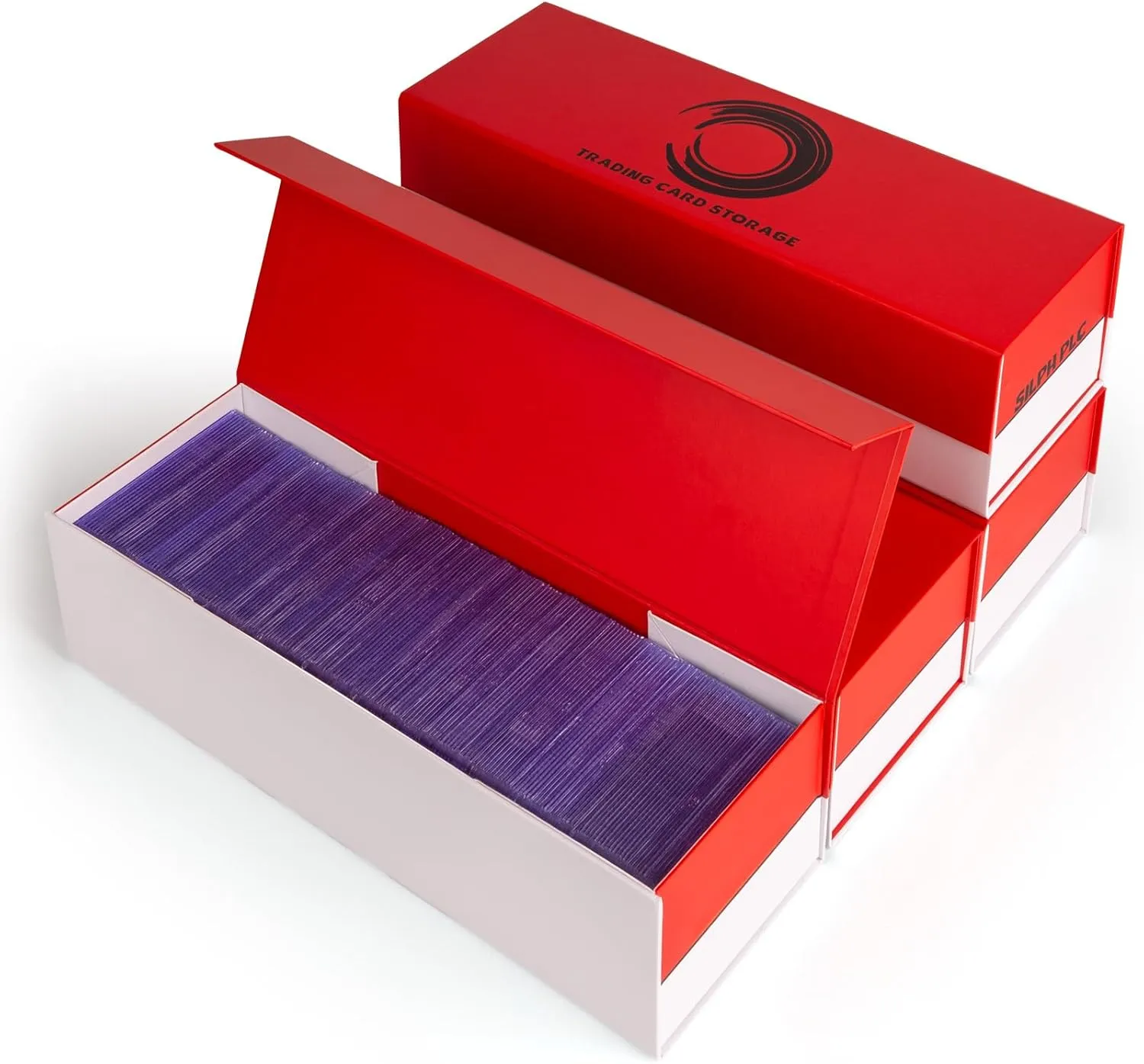 Trading Card Storage Box, 4 Pack Magnetic Cards Holder Case for Top Loader, Card Cases for Sports Cards, Game CardBoard Boxes for 800 Cards, 200 Top Loaders, 50 one touch
