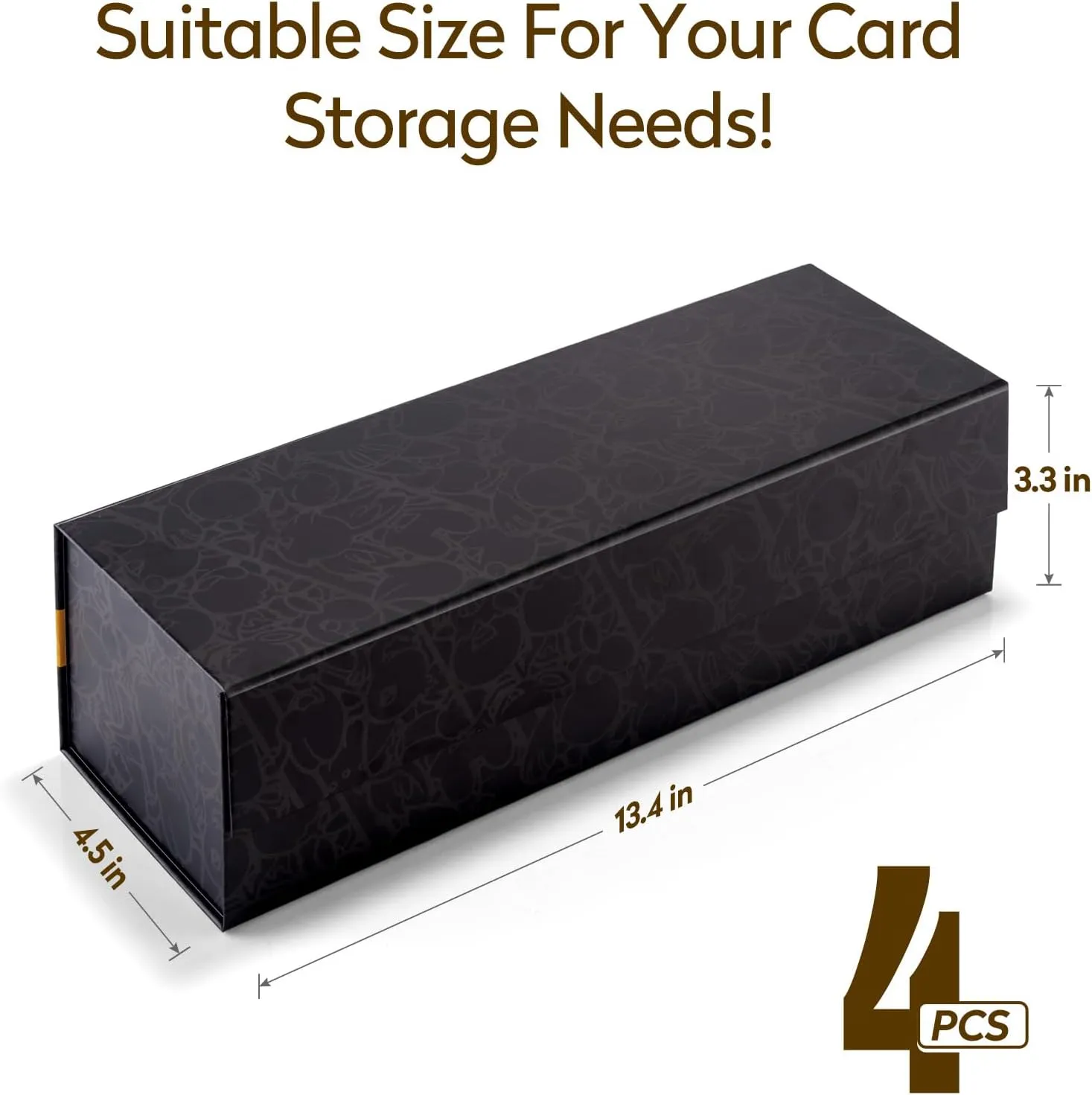 Trading Card Storage Box, 4 Pack Magnetic Cards Holder Case for Top Loader, Card Cases for Sports Cards, Game CardBoard Boxes for 800 Cards, 200 Top Loaders