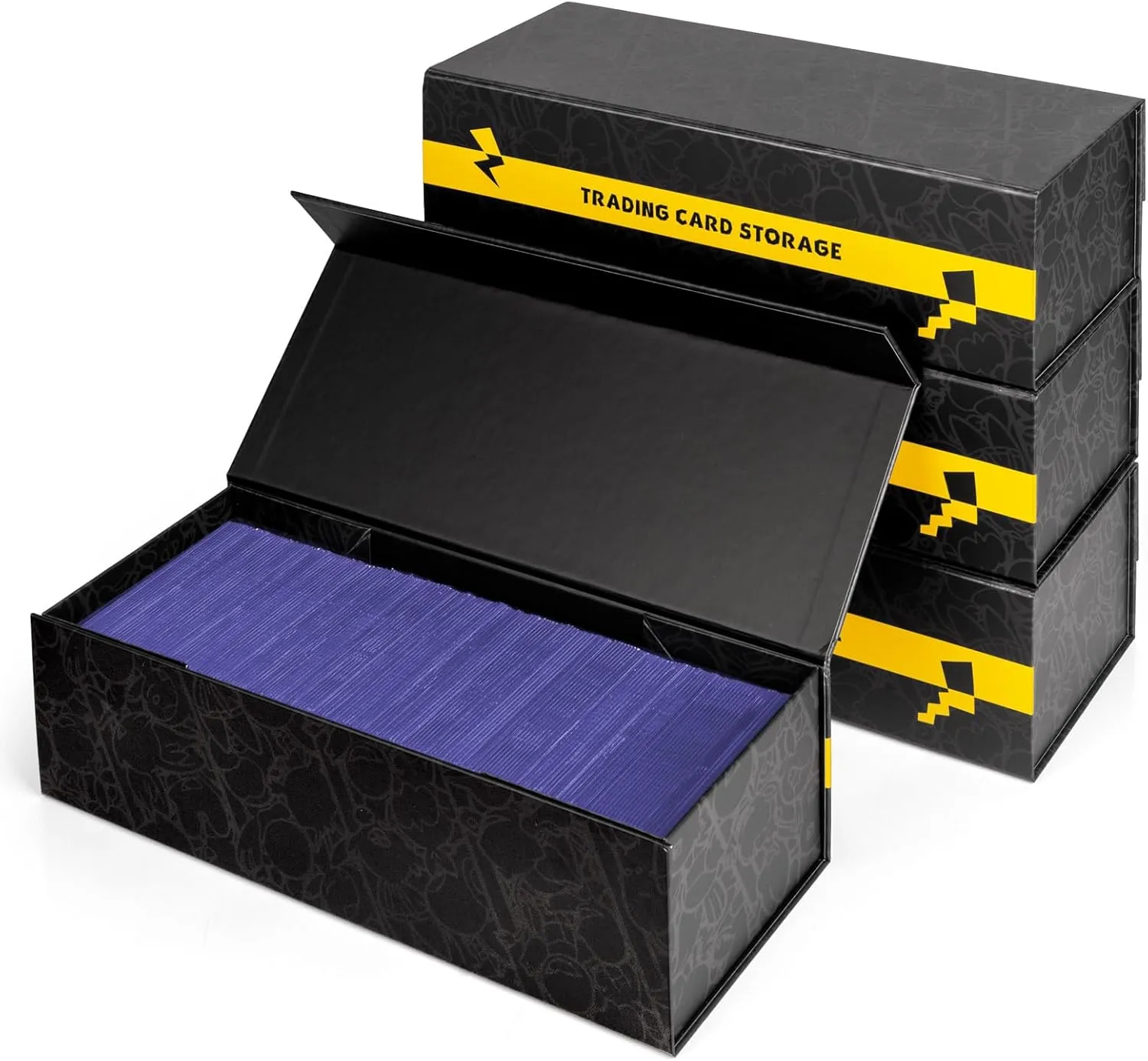 Trading Card Storage Box, 4 Pack Magnetic Cards Holder Case for Top Loader, Card Cases for Sports Cards, Game CardBoard Boxes for 800 Cards, 200 Top Loaders