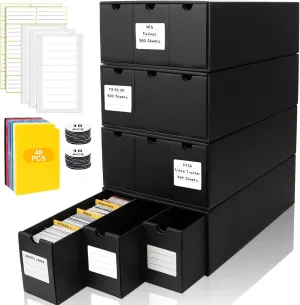 Trading Card Storage Box, Includes 12-600 CT Boxes & 48 Card Dividers, 12000  Trading Card Organizer for Collectible Card Games, for TCG, YuGiOh, MTG, PTCG, Baseball Cards, with Labels & Tapes