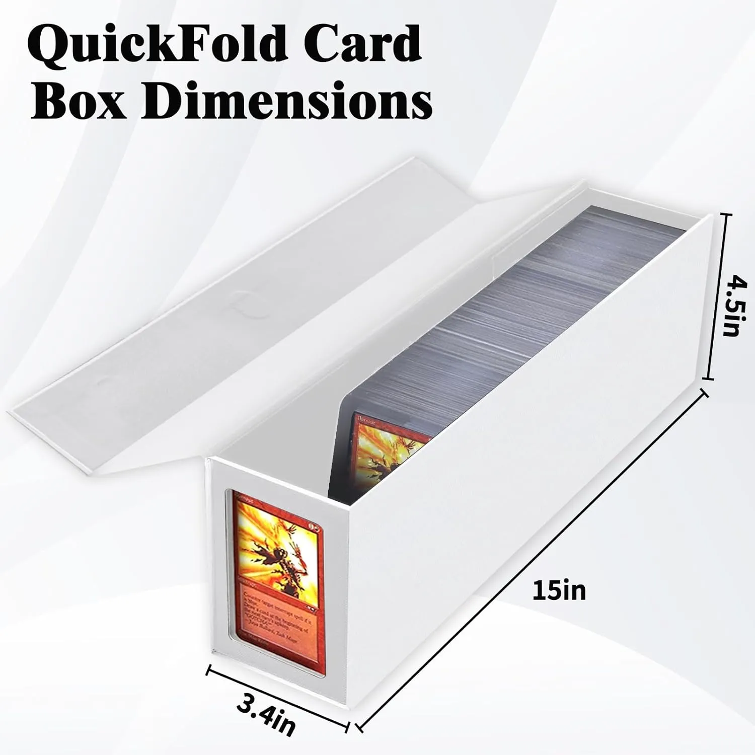 Trading Card Storage Box, Magnetic, Toploaders, White, Bulk Boxes for Tcg, Sports, Game, Basketball, Fits 850 Sports and 1200 Standard Cards-4 Pack