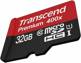 Transcend Information 32 GB MicroSDHC Class 10 UHS-1 Memory Card (TS32GUSDCU1)