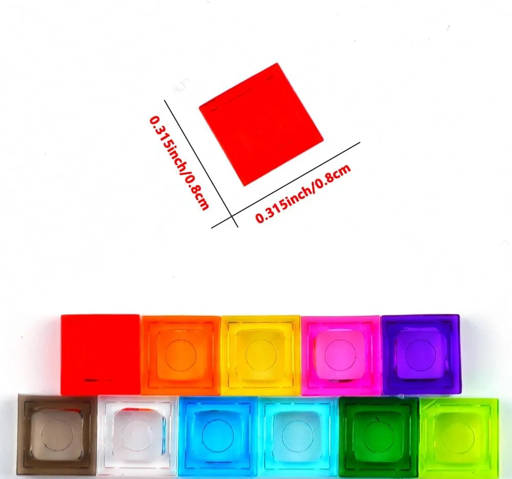 Transparent Dots Classic Building Bricks - 1500pcs Tiles 1×1 Square Flat MOC Blocks Pieces and Parts,Smooth Plate Accessories Pixel Art Mosaic Bulk Lots Transparent Multicolor