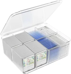 Transparent Trading Card Storage Box-Holds 2000  Loose Cards-Plastic Card Deck Box for Baseball Cards/for Toploaders/for Graded Card/for MTG/for Magnetic Card Etc.