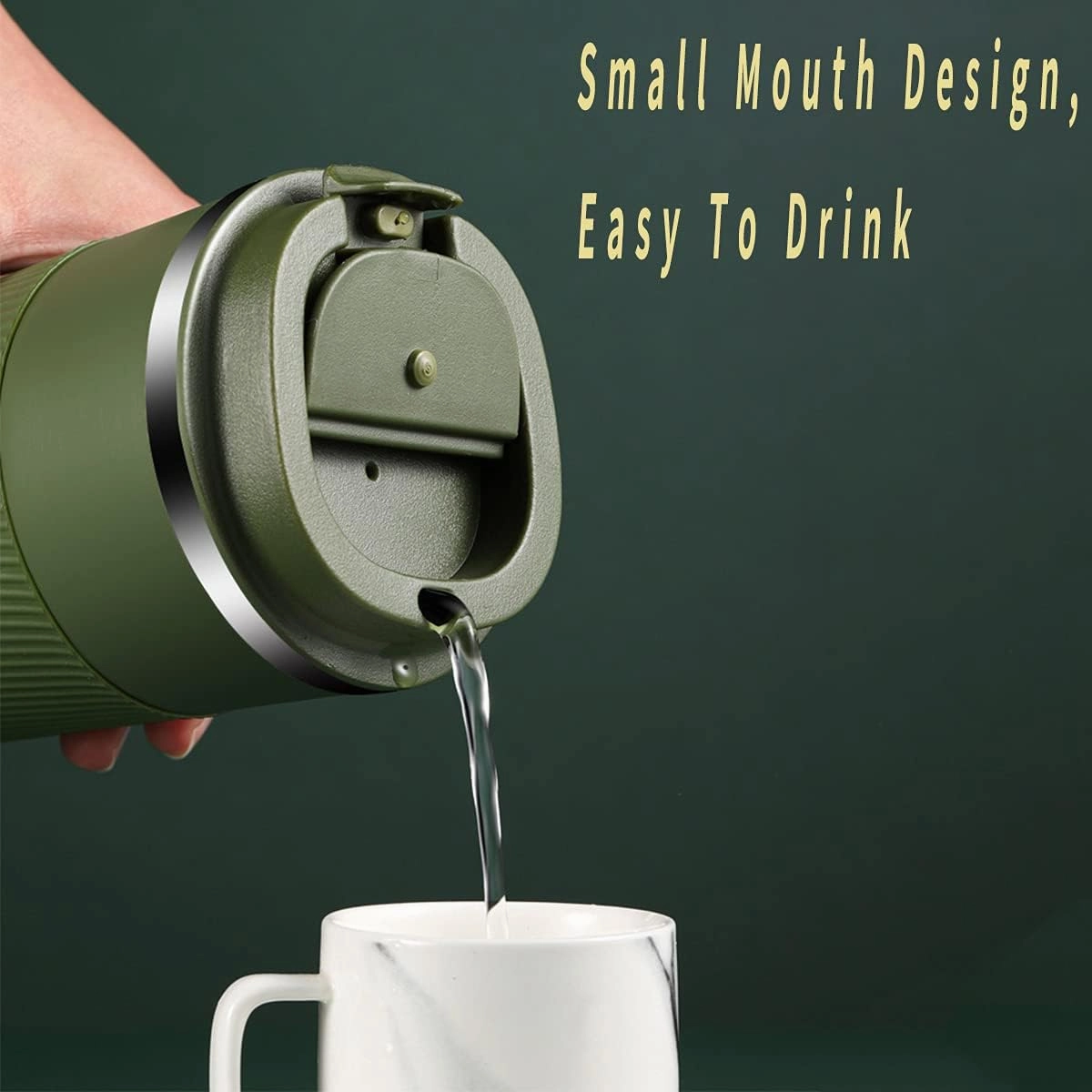 Travel Coffee Mug Spill Proof Leakproof 16 oz Insulated Coffee Mug with Screw Lid, Stainless Steel Vacuum Tumbler Reusable Thermal Coffee Cup to go for Hot and Cold Drinks -510ml,Dark Green