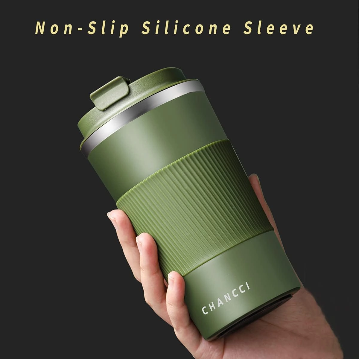 Travel Coffee Mug Spill Proof Leakproof 16 oz Insulated Coffee Mug with Screw Lid, Stainless Steel Vacuum Tumbler Reusable Thermal Coffee Cup to go for Hot and Cold Drinks -510ml,Dark Green