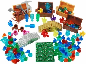 Treasure Accessories Set Building Blocks Bullion Money Gold Bar Jewelry Building Bricks Kit DIY Building Set Compatible All Major Brands(#B)