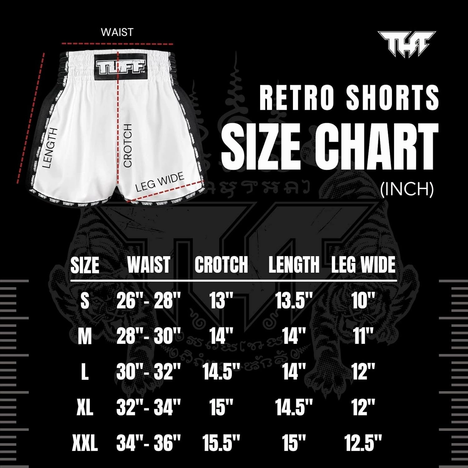 Tuff Sport Retro Muay Thai Shorts Boxing Shorts Classic Slim Cut MMA Kickboxing Workout Set Clothing Training