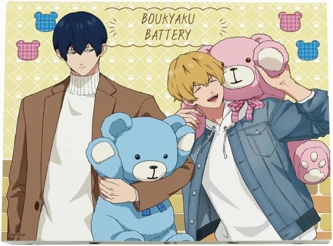 TV Anime Oblivion Battery 02 Kiyomine Leaf Ryuhi & Yokei Bear Plush Ver.[Illustrated by Illustration] Canvas Board