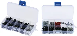 Ultimate 180/270 in 1 Flat Round Head Screw Kit for 1/10 HSP RC Truck - Metal Set with Various Sizes - Reusable Container - Perfect for 1/10 RC Car Enthusiasts