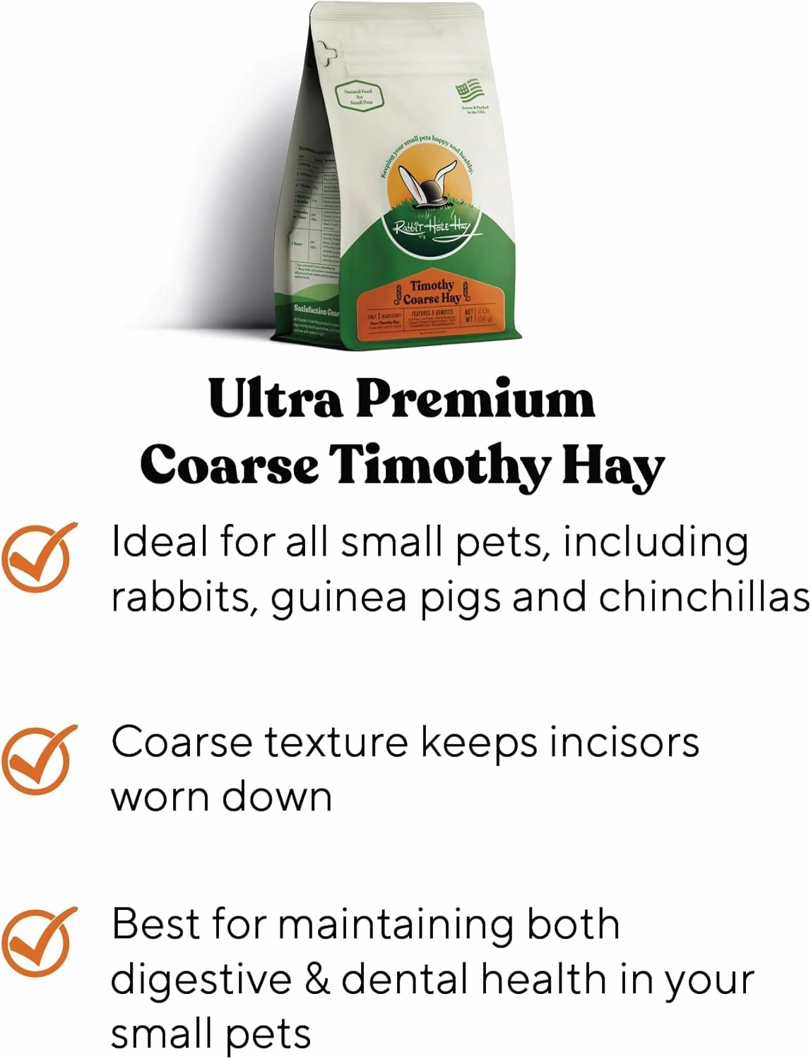 Ultra Premium Coarse Timothy Hay for Small Pets - 5 lb Box - Hand-Selected