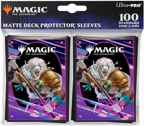 Ultra PRO - Foundations Ajani 100ct Deck Protector Sleeves Light - Friendly Card Sleeves & Top Loaders for Cards - Perfect Deck Sleeves for Magic: The Gathering & More
