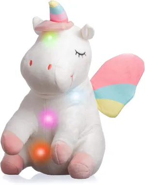 Unicorn Stuffed Animal with Lights - Gifts for Girls - Unicorns Plush Pillow, Huggable Gift with LED Magical Lights - Birthday Gift for Toddlers