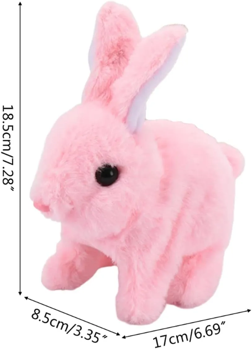 Upgrade My Realistic Bunny Toy, 2025 New Easter Plush Educational Interactive Bunnies Can Walk and Talk, Handmade Hopping Easter Realistic Bunny Toy for Kids (2PCS, No Carrot)