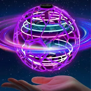 UranHub Flying Orb Ball Toy 2024, 30 Mins Flight, Fidget Spinner Cosmic Globe Boomerang Hand Mini Drone, Hover Flying Ball Toy for Kids Adults, Cool Toys Gift for Boys Girls Indoor Outdoor(Purple)