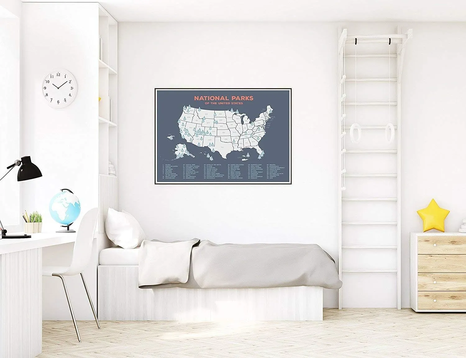 USA National Park Map (24 x 17 inch) - Educational National Park Poster of All 63 US National Parks – US Adventure Map Wall Art Gift